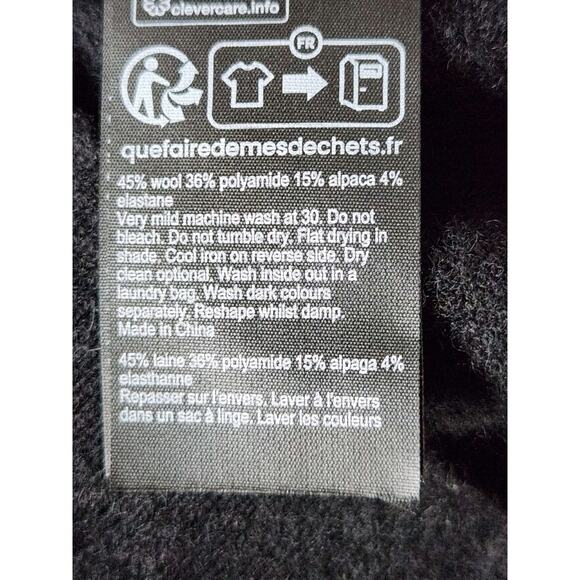 All Saints Alpaca Blend Margot Black Ribbed Sweater Midi Dredd size Medium EUC - Picture 6 of 8